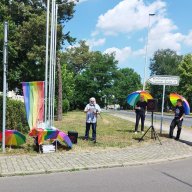 26.06.2023 | Regenbogenflaggenhissung und Ausstellungseröffnung am LASV
