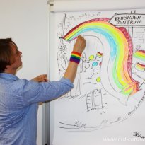 03.07.2017 | Regenbogenflaggenhissung und Ausstellungseröffnung, LASV Cottbus