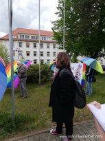 13.05.2019 | Regenbogenfahnenhissung und Ausstellungseröffnung am LASV Cottbus